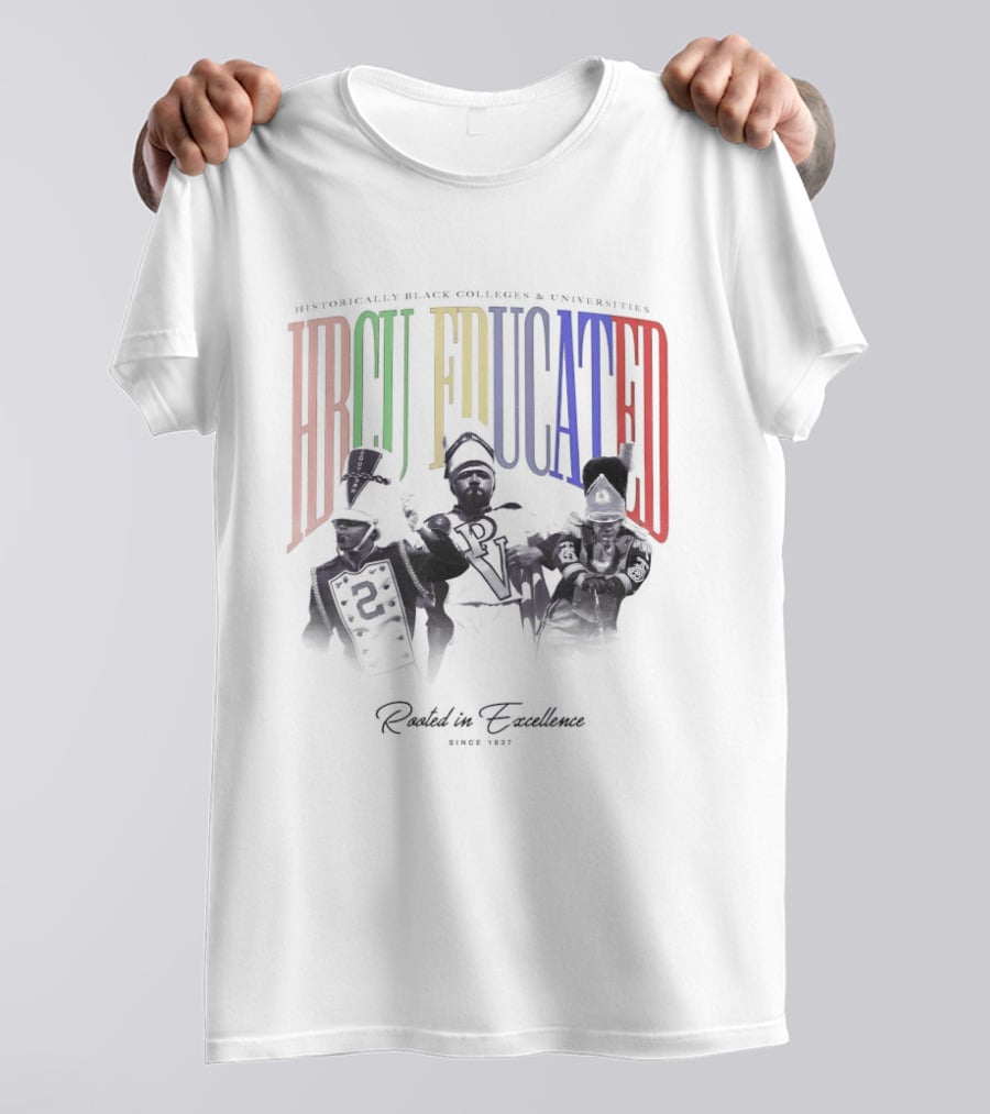 HBCU Educated 1837 Rooted In Excellence Colorful Marching Band T-Shirt