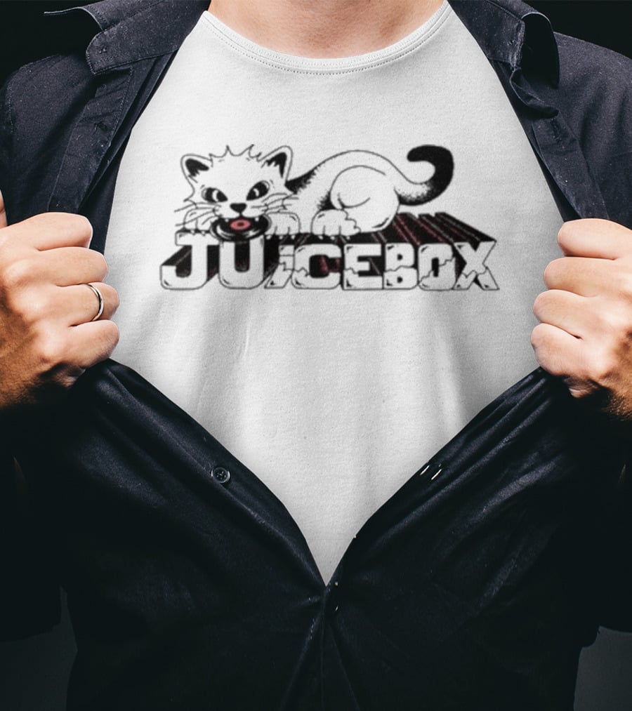 Juicebox Cat With Pink Donut Mouth T-Shirt