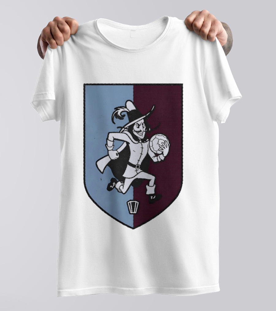 The Villan Football Mascot With Ball And Shield T-Shirt