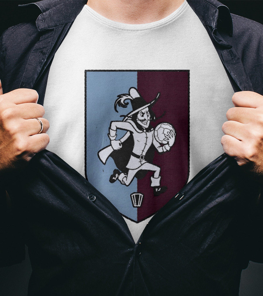 The Villan Football Mascot With Ball And Shield T-Shirt