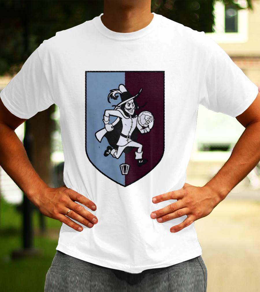 The Villan Football Mascot With Ball And Shield T-Shirt