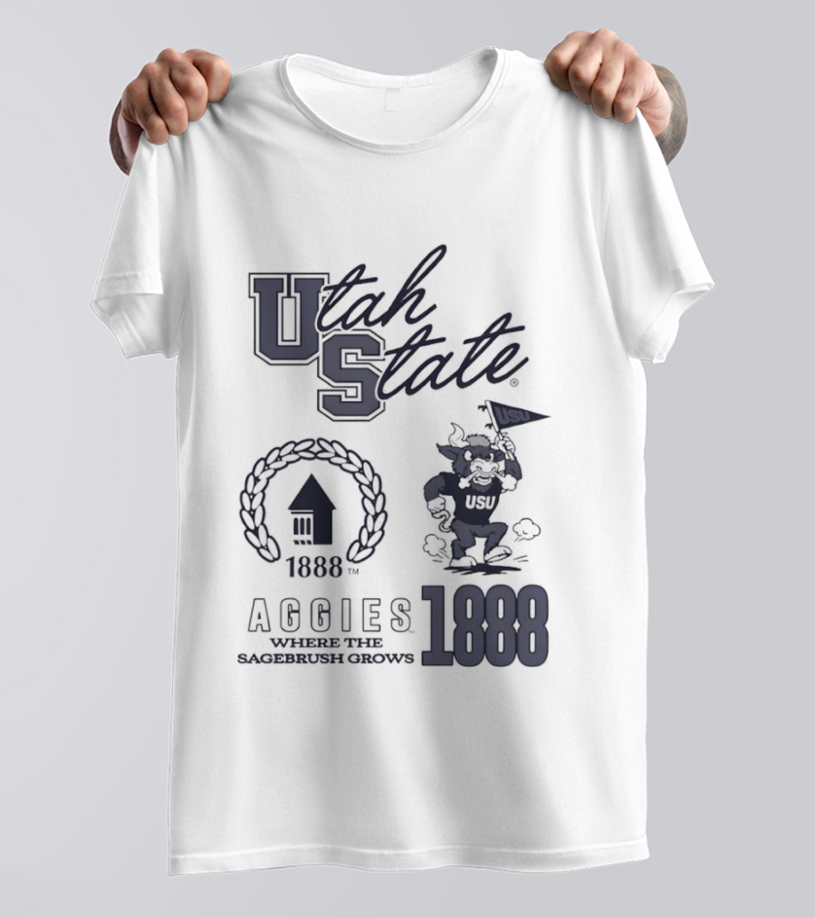 Utah State 1888 Aggies Where The Sagebrush Grows US Flag T-Shirt