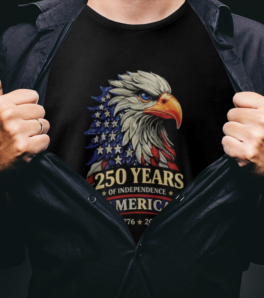 250 Years Of Independence America 1776 2026 Bald Eagle Celebration T-Shirt