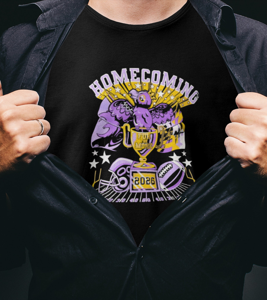 Homecoming 2026 Fur More Football Trophy Celebration T-Shirt