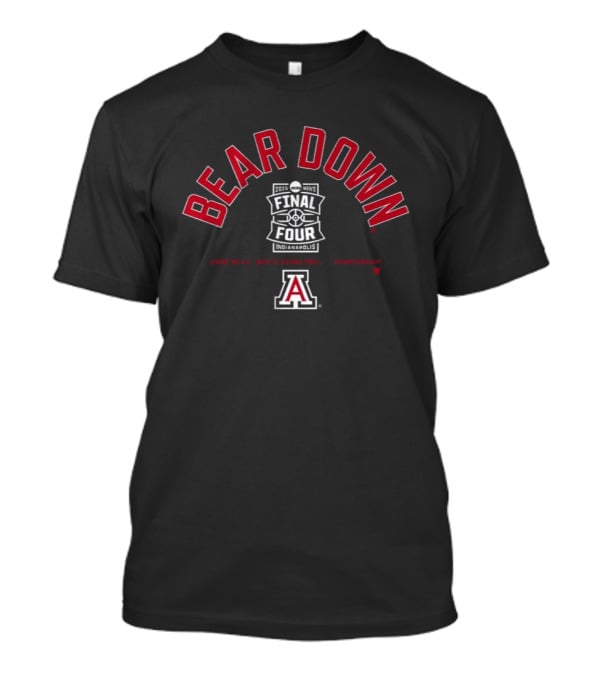 Arizona Wildcats Bear Down Final Four 2026 Bench Mob Basketball Championship T-Shirt