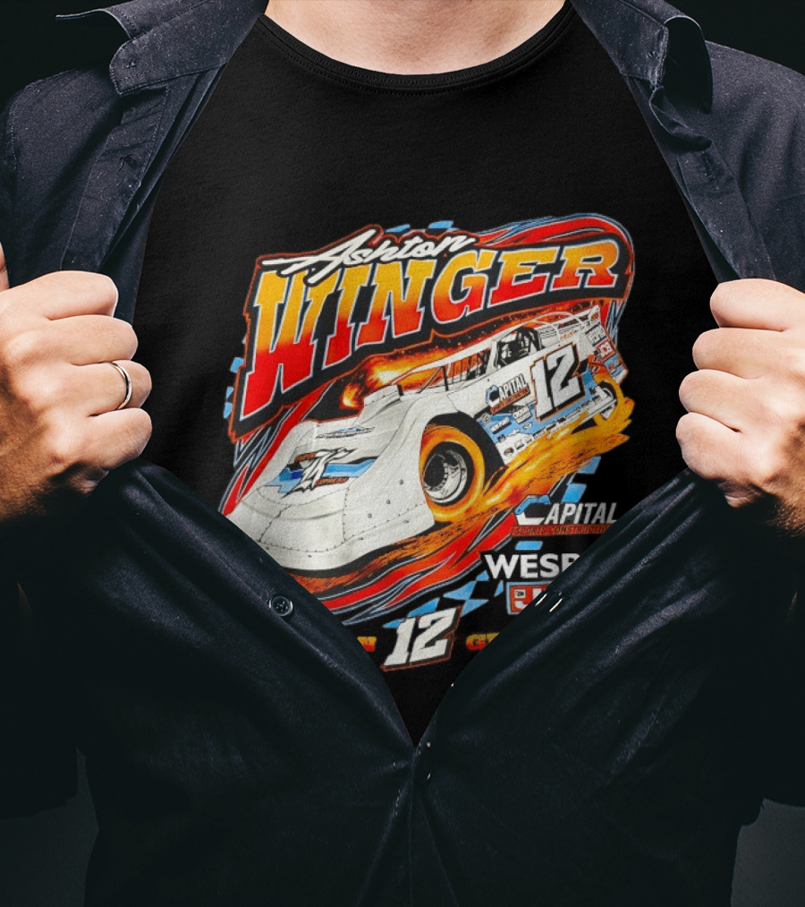Ashton Winger Racing Capital Sports Construction Hampton Georgia 12 Car Wespro JCB T-Shirt