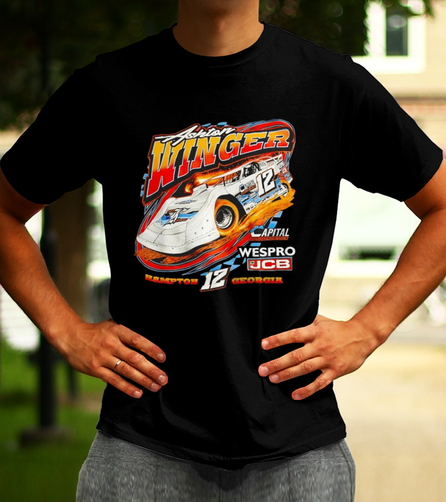 Ashton Winger Racing Capital Sports Construction Hampton Georgia 12 Car Wespro JCB T-Shirt