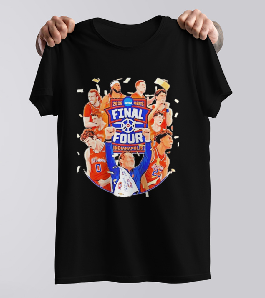 2026 NCAA Men's Final Four Indianapolis Illinois Fighting Illini Basketball T-Shirt