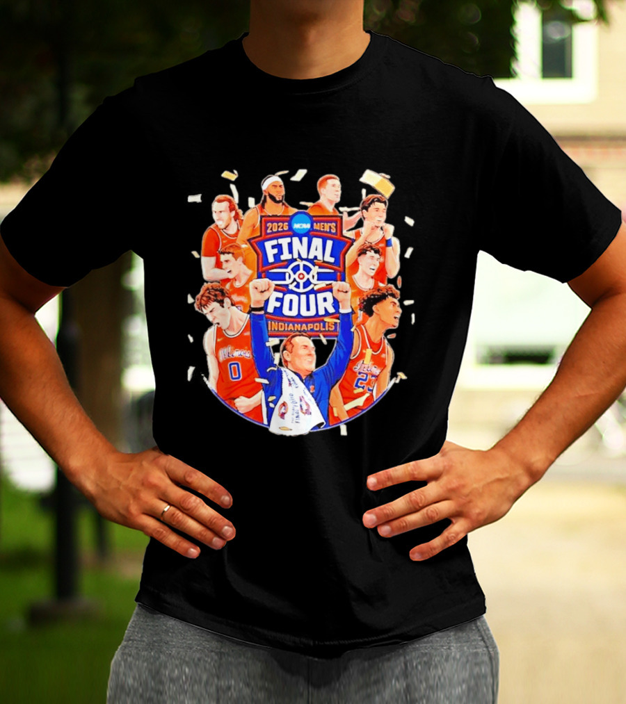 2026 NCAA Men's Final Four Indianapolis Illinois Fighting Illini Basketball T-Shirt