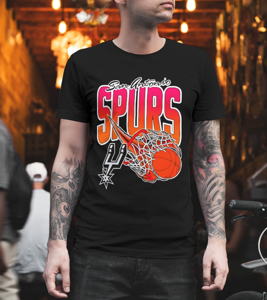 San Antonio Spurs Basketball 2026 Fireball Net T-Shirt