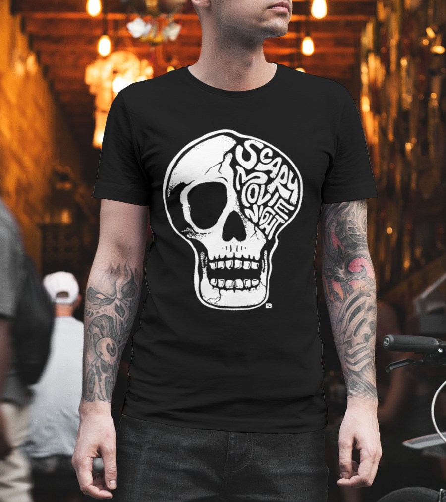 Skull Scary Movie Night Halloween Skull T-Shirt