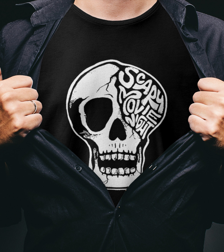 Skull Scary Movie Night Halloween Skull T-Shirt