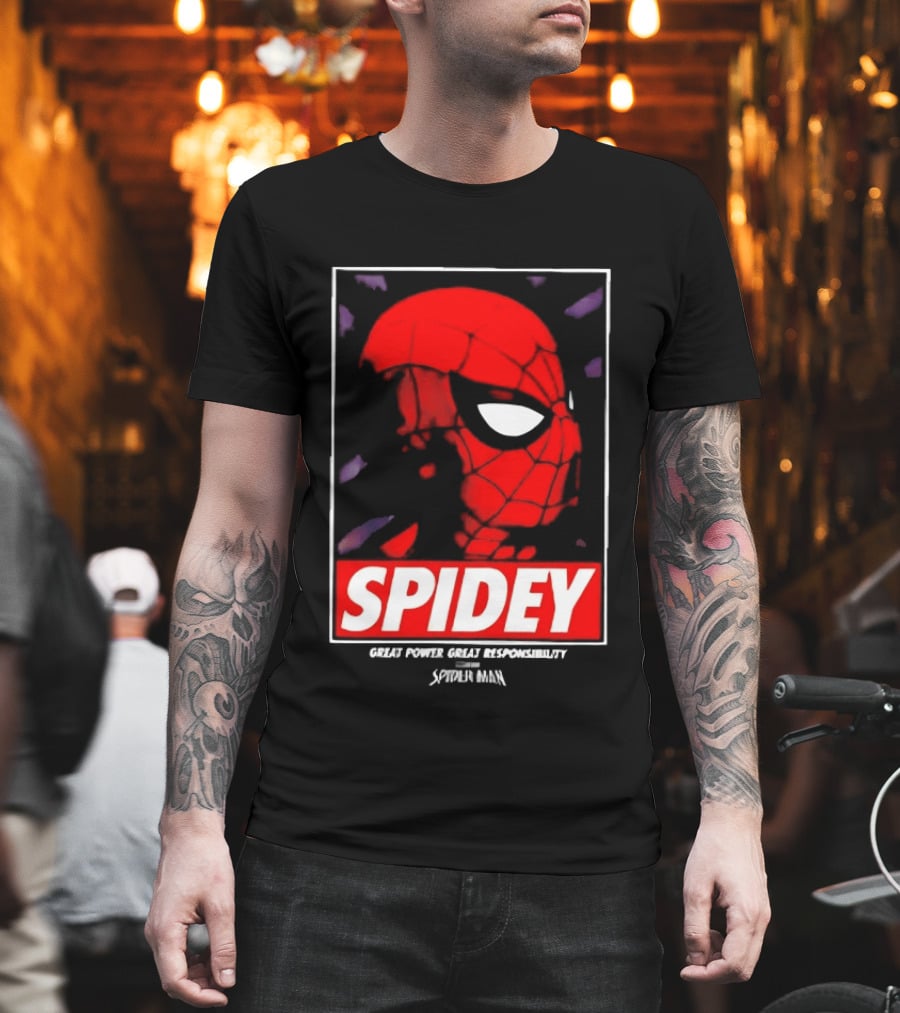 SPIDEY Great Power Great Responsibility Spider Man T-Shirt