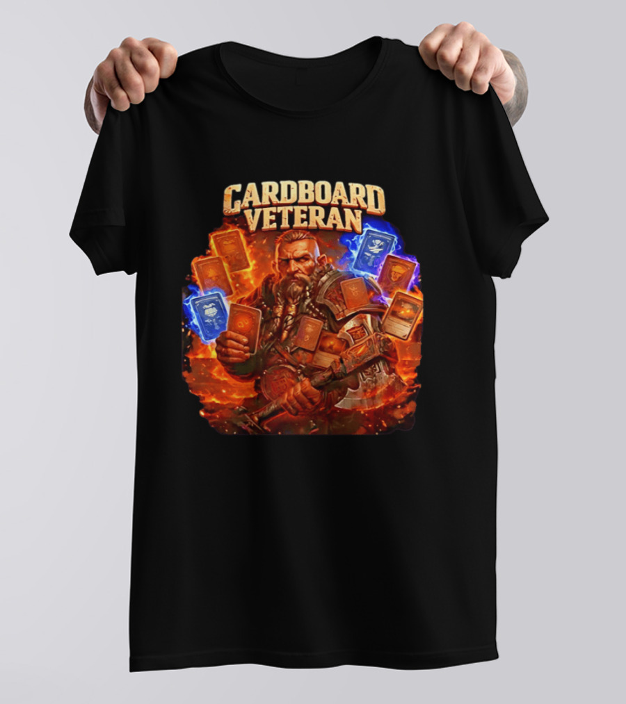 Cardboard Veteran Fantasy Gamer TCG Professional Epic Card Battle Warrior T-Shirt