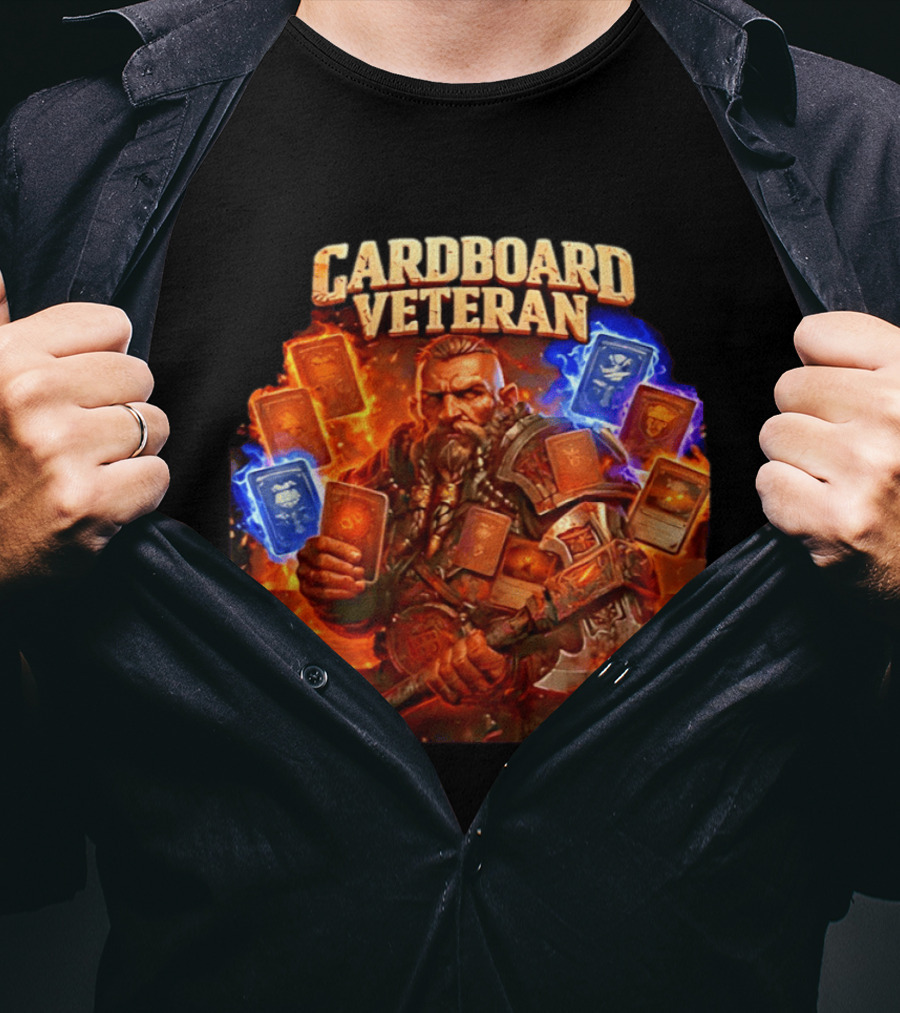 Cardboard Veteran Fantasy Gamer TCG Professional Epic Card Battle Warrior T-Shirt