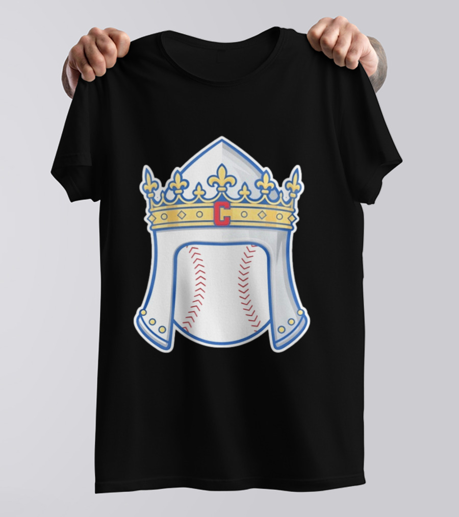 Chicago Cubs Sir Longball Baseball Helmet Crown T-Shirt