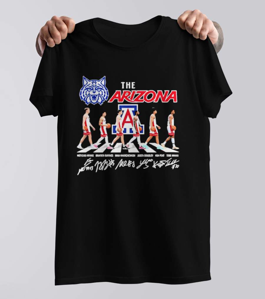 Arizona Wildcats Basketball Roster Abbey Road Walk Team T-Shirt
