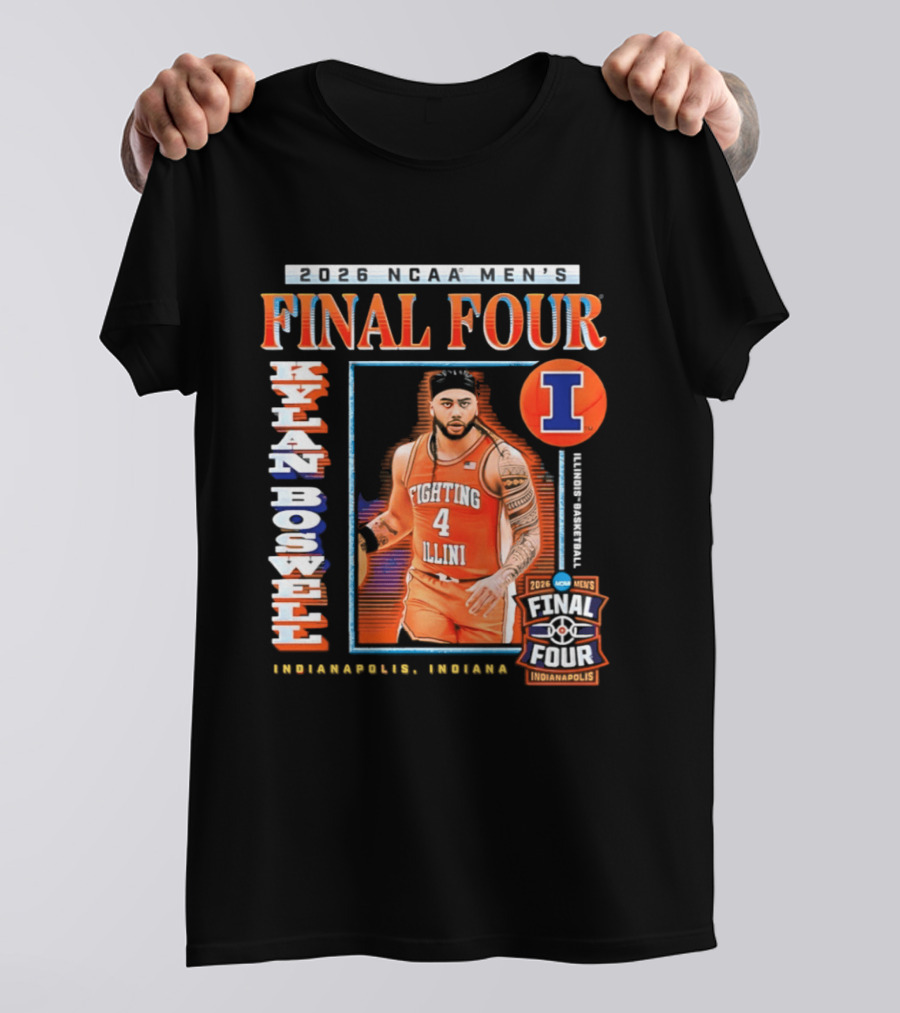 Kylan Boswell 2026 NCAA Men's Final Four Illinois Fighting Illini Basketball Indianapolis T-Shirt
