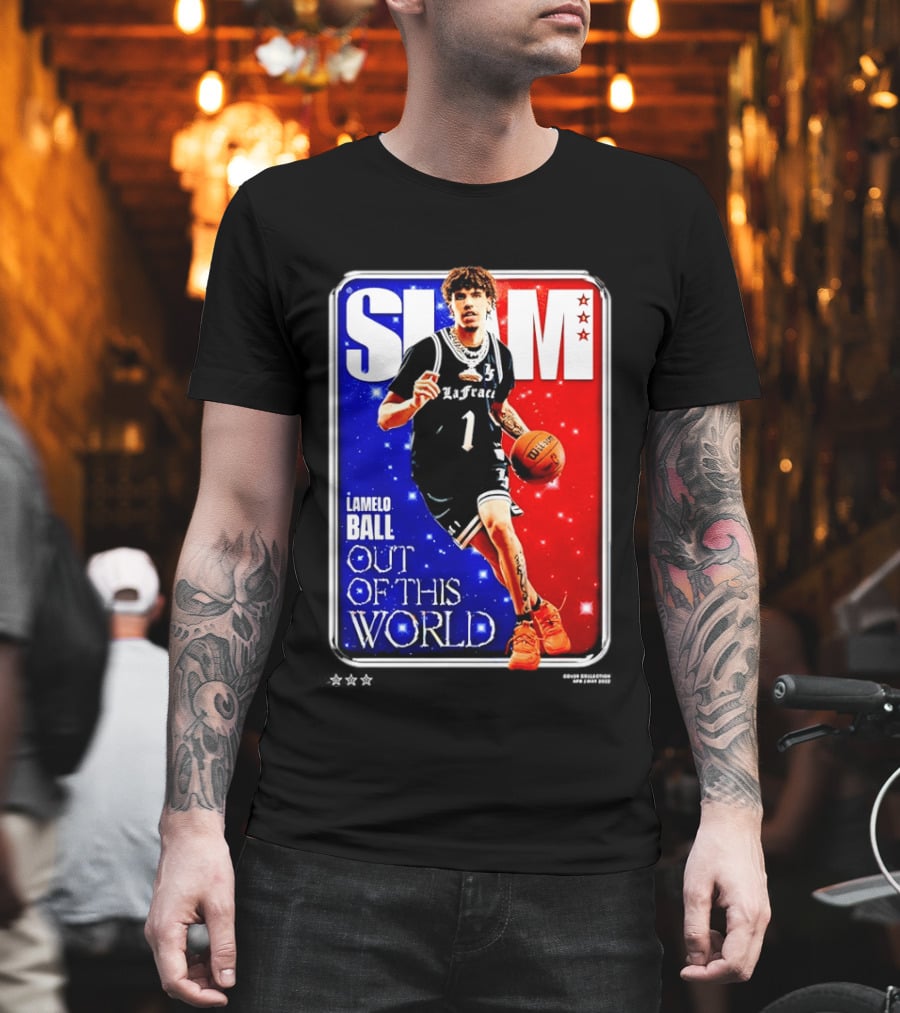 SLAM Cover LaMelo Ball 1 Charlotte Hornets Out Of This World T-Shirt