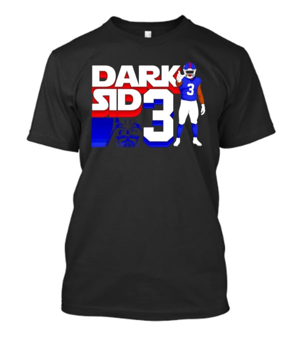 Darth Vader Star Wars Dark Side 3 New York Giants Football Player T-Shirt