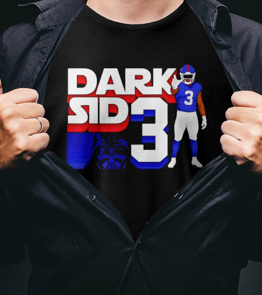 Darth Vader Star Wars Dark Side 3 New York Giants Football Player T-Shirt