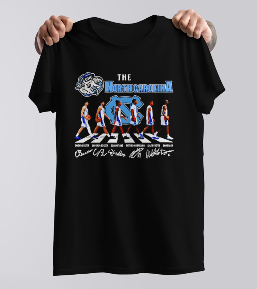 The North Carolina Tar Heels Basketball Players Abbey Road Crossing T-Shirt