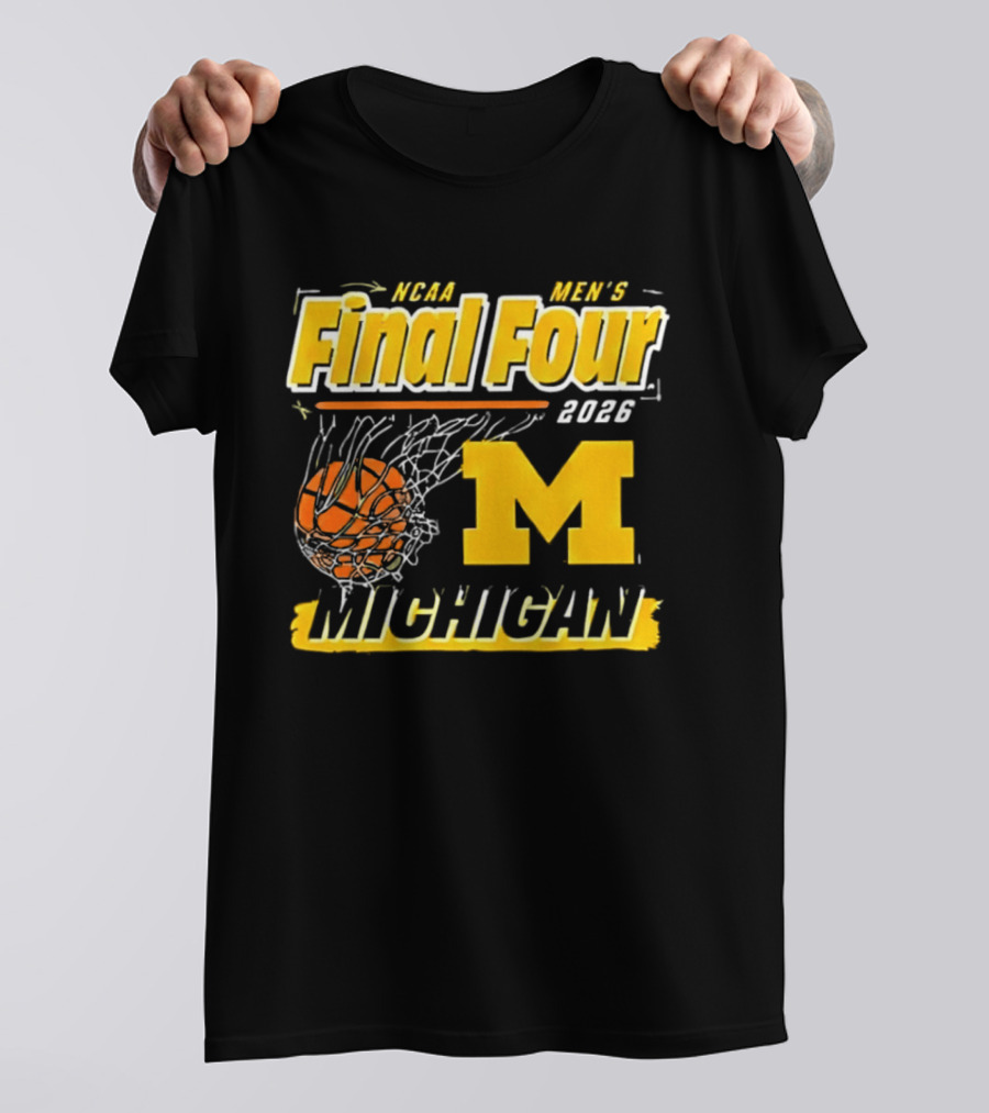 NCAA Men's Final Four 2023 Michigan Wolverines Basketball Swish T-Shirt