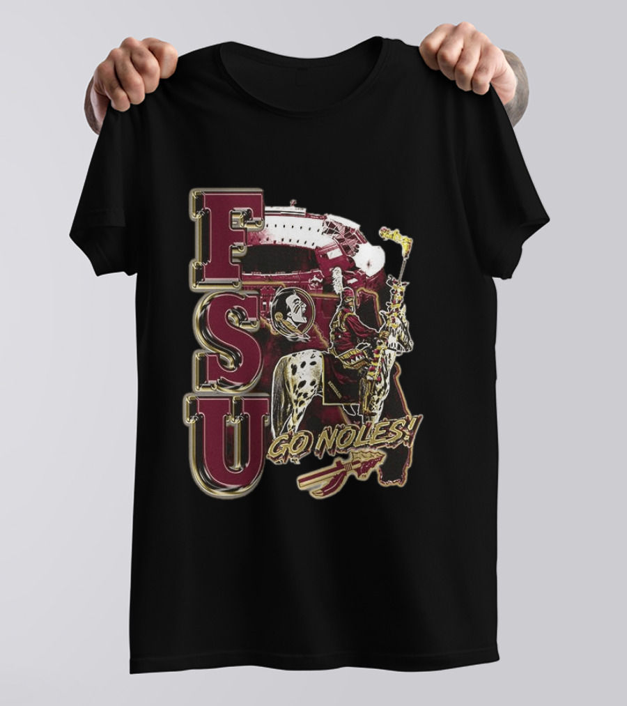 FSU Seminoles Go Noles Osceola And Renegade Stadium Spirit T-Shirt