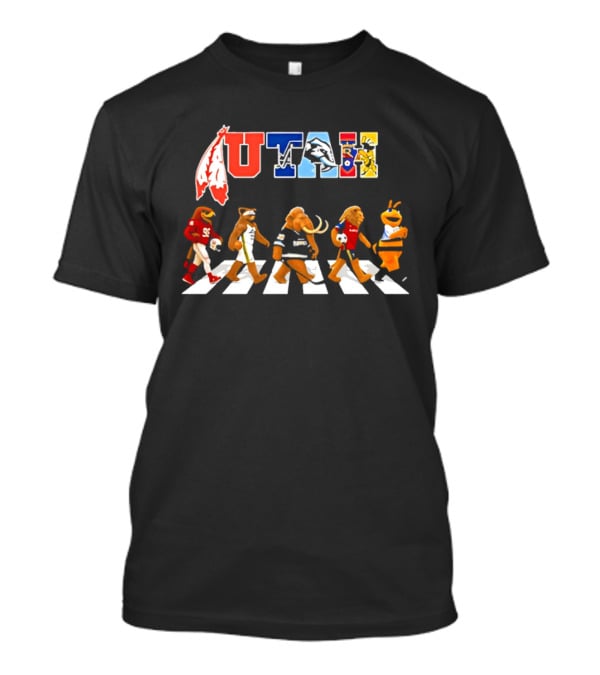 Utah Sports Teams Mascots Abbey Road Crossing T-Shirt