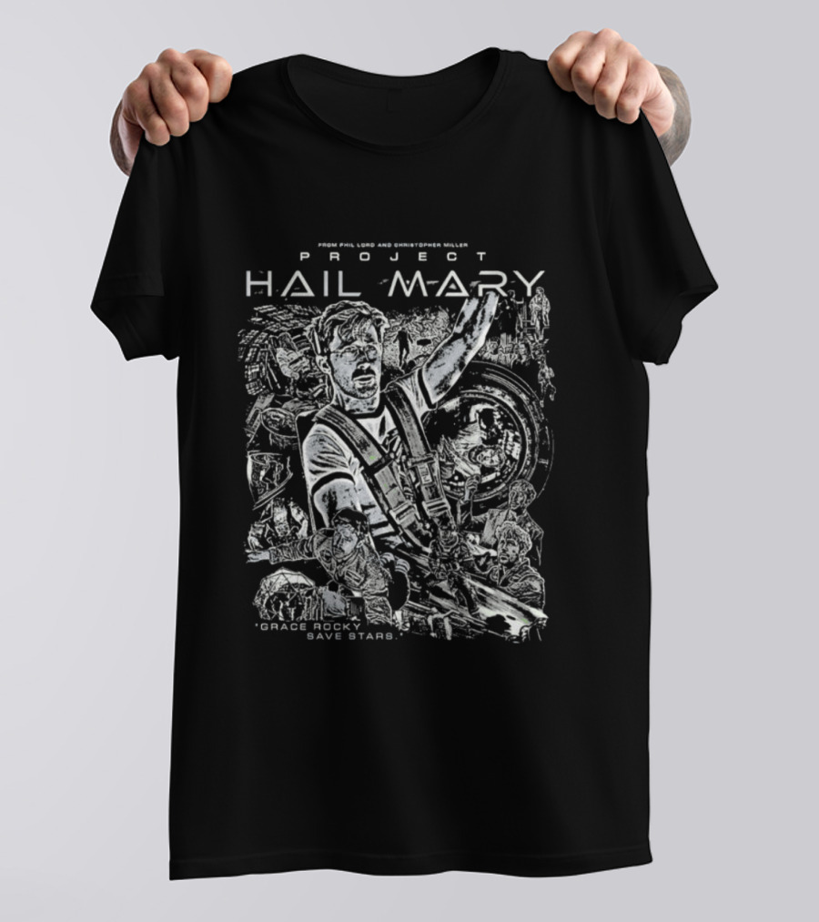 Project Hail Mary 2026 Amaze Grace Rocky Save Stars T-Shirt