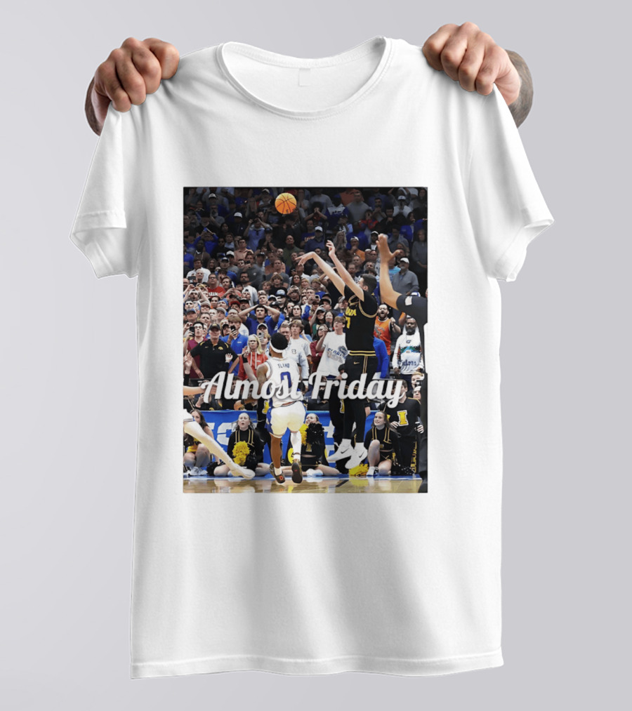 Almost Friday Iowa Basketball March Madness 2026 Jump Shot Crowd T-Shirt