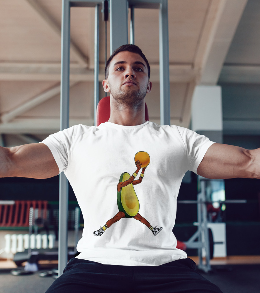 Avocado Basketball Athlete Dunking Fruit T-Shirt