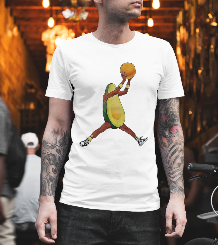 Avocado Basketball Athlete Dunking Fruit T-Shirt