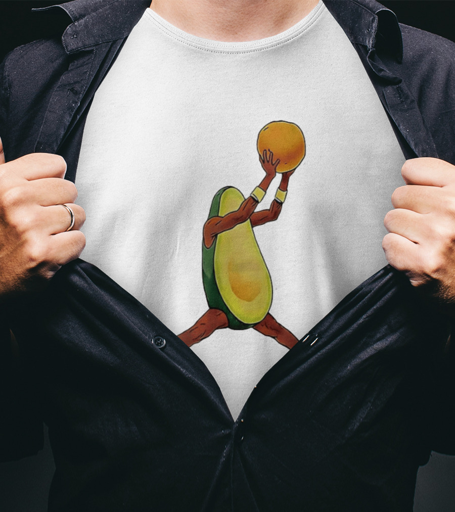 Avocado Basketball Athlete Dunking Fruit T-Shirt