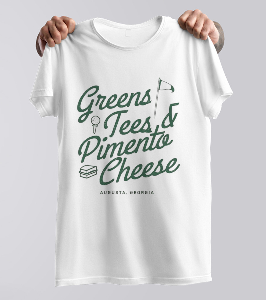 Greens Tees Pimento Cheese Augusta Georgia Golf Flag T-Shirt