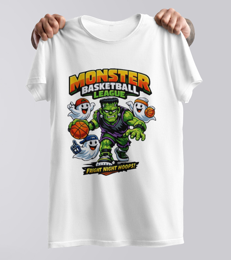 Monster Basketball League Fright Night Hoops Halloween Costume T-Shirt
