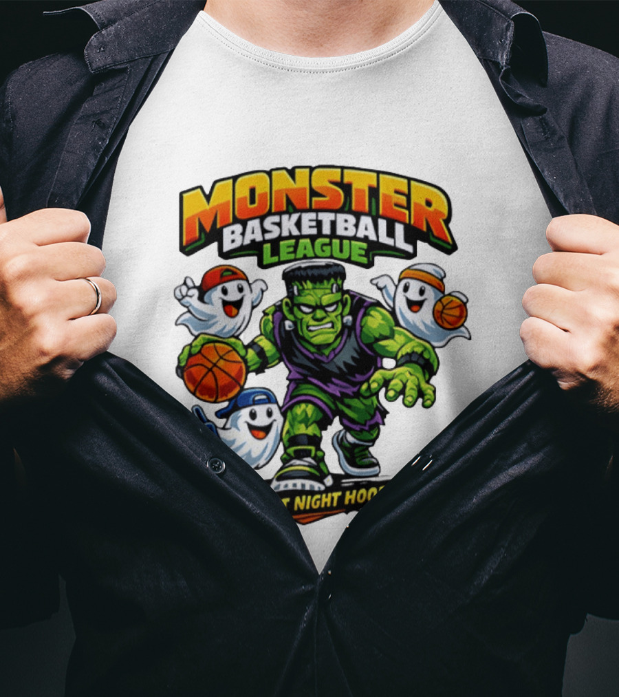 Monster Basketball League Fright Night Hoops Halloween Costume T-Shirt