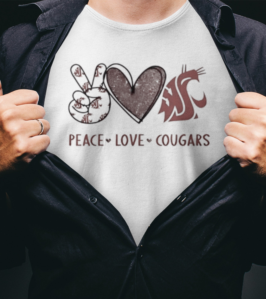 Peace Love WSU Cougars T-Shirt