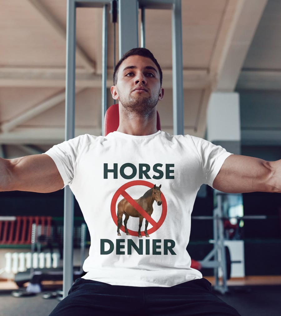 Horse Denier No Symbol Conspiracy Theory Meme T-Shirt