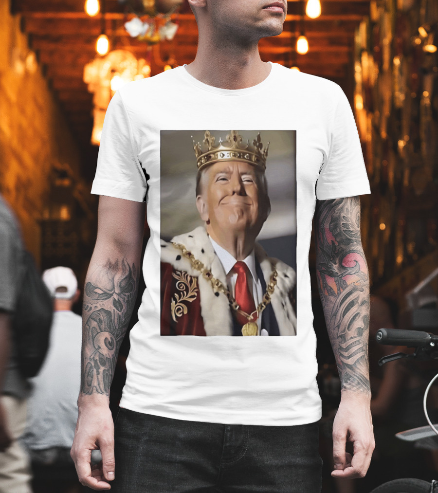 Donald Trump Crowned As King Regal Attire Red Tie Gold Crown T-Shirt