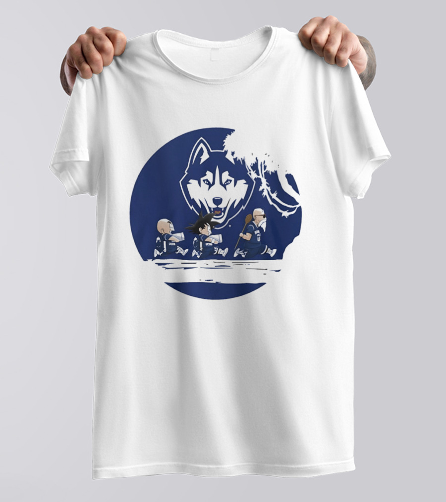 Uconn Huskies Meets Dragon Ball Characters Fusion T-Shirt