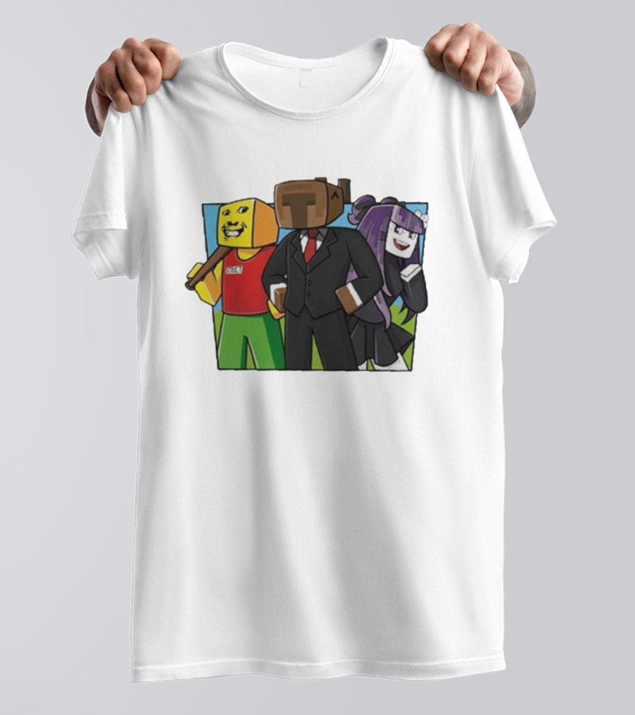 Jocuri Horror Sky Pixel Characters In Suits And Costumes T-Shirt