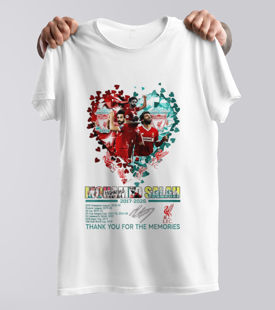 Mohamed Salah Lfc Thank You For The Memories 2017 2023 Heart T-Shirt
