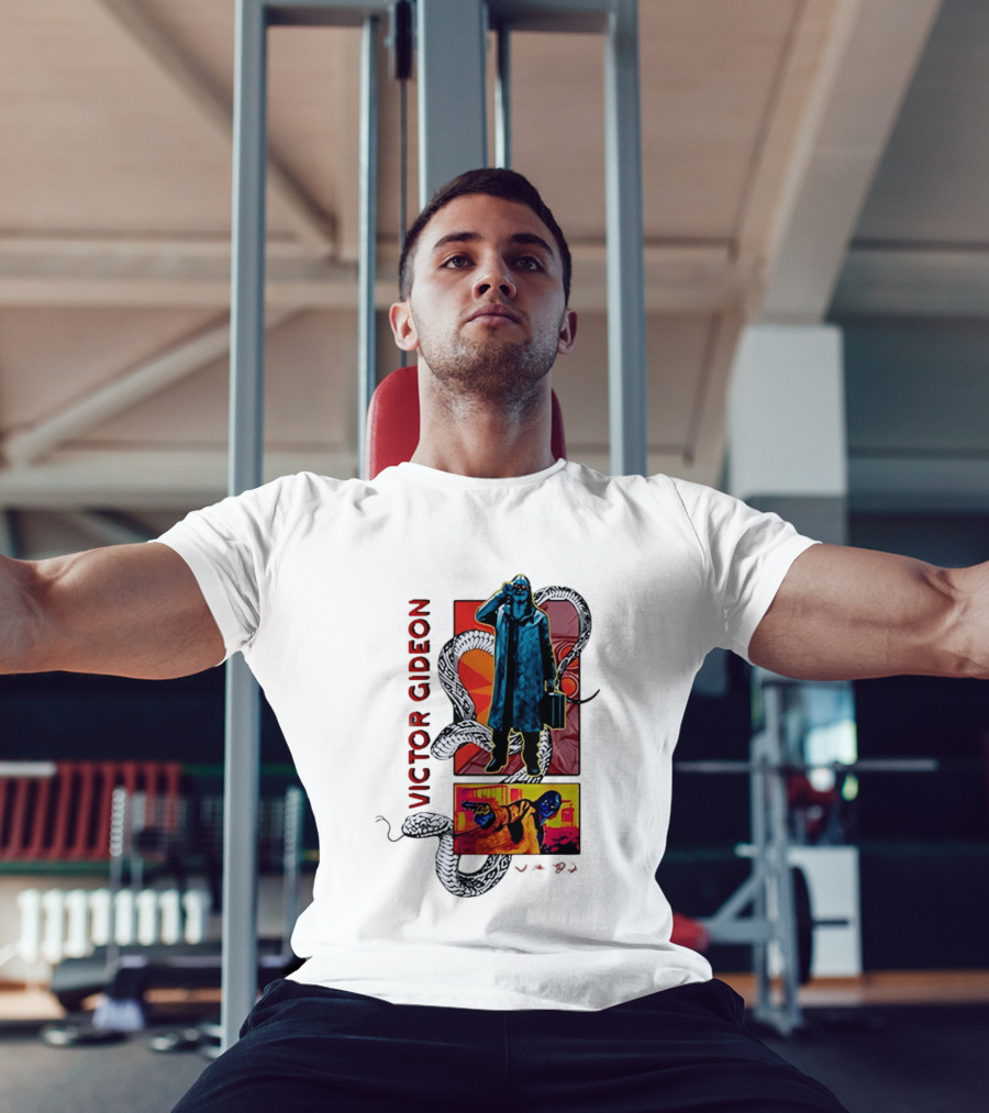 Victor Gideon Dramatic Snake And Mysterious Figures T-Shirt