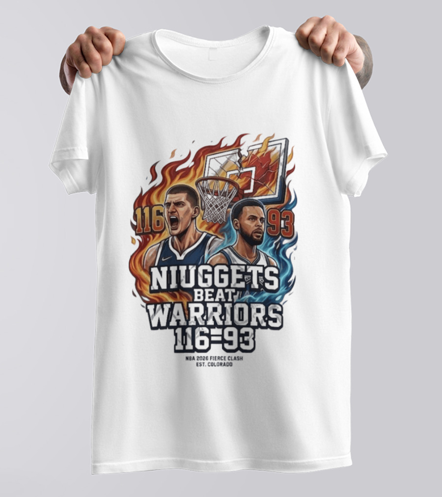 Nuggets Beat Warriors 116 93 NBA 2026 Basketball Matchup T-Shirt