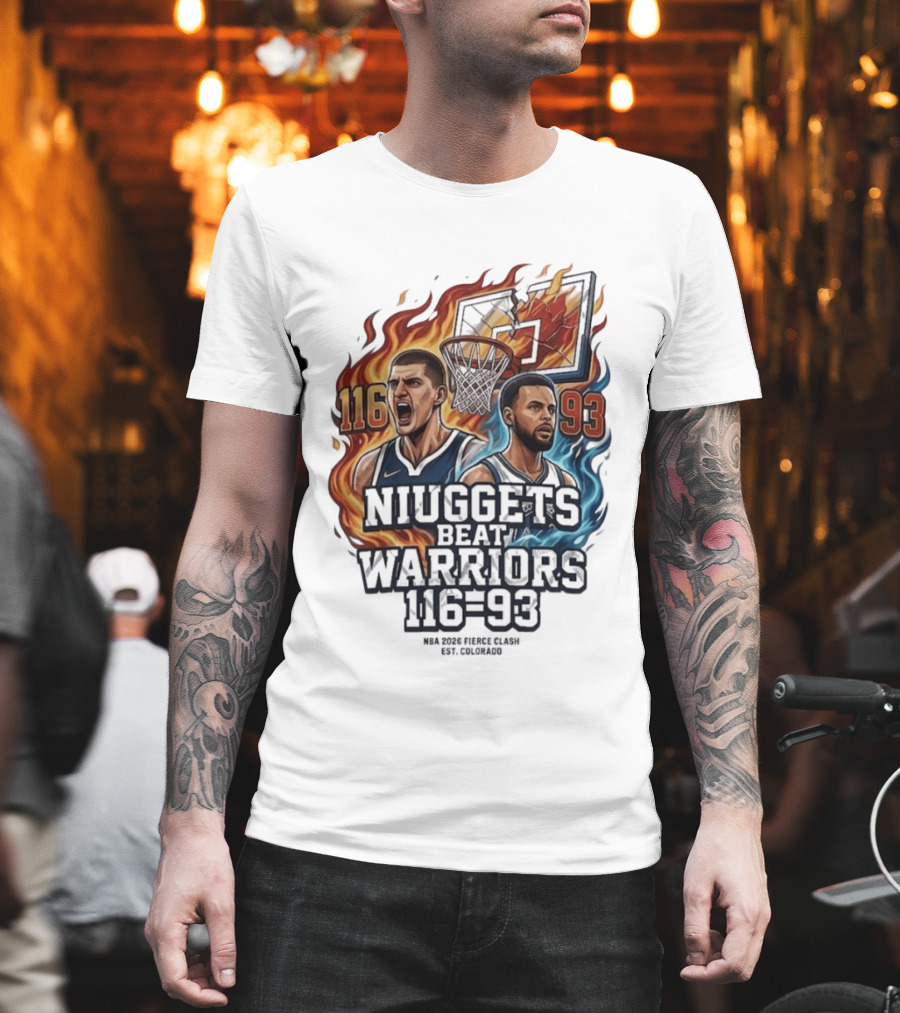 Nuggets Beat Warriors 116 93 NBA 2026 Basketball Matchup T-Shirt