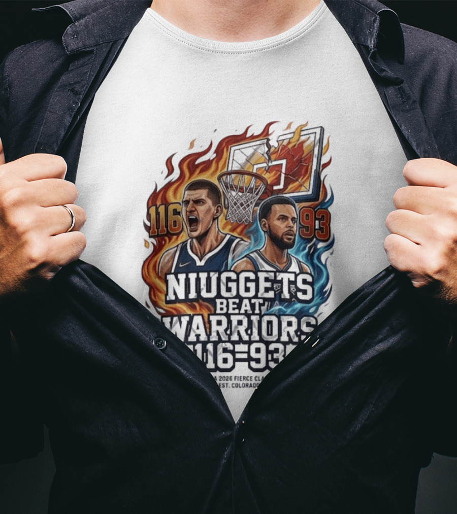 Nuggets Beat Warriors 116 93 NBA 2026 Basketball Matchup T-Shirt