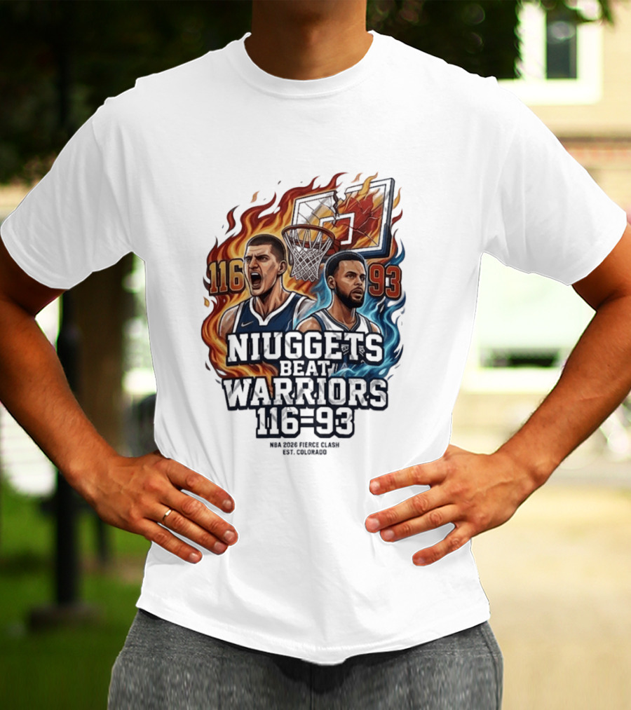 Nuggets Beat Warriors 116 93 NBA 2026 Basketball Matchup T-Shirt