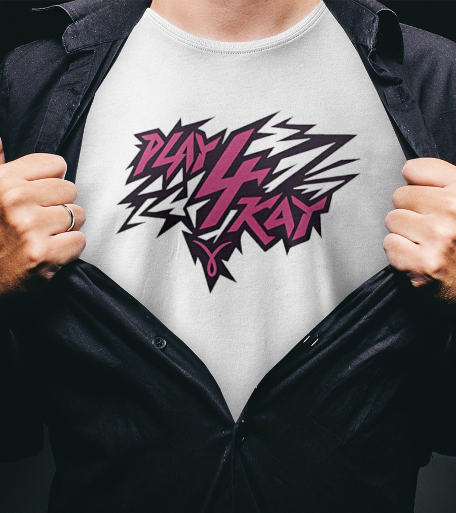 West Virginia Mountaineers Play 4 Kay Pink Zigzag Lightning T-Shirt