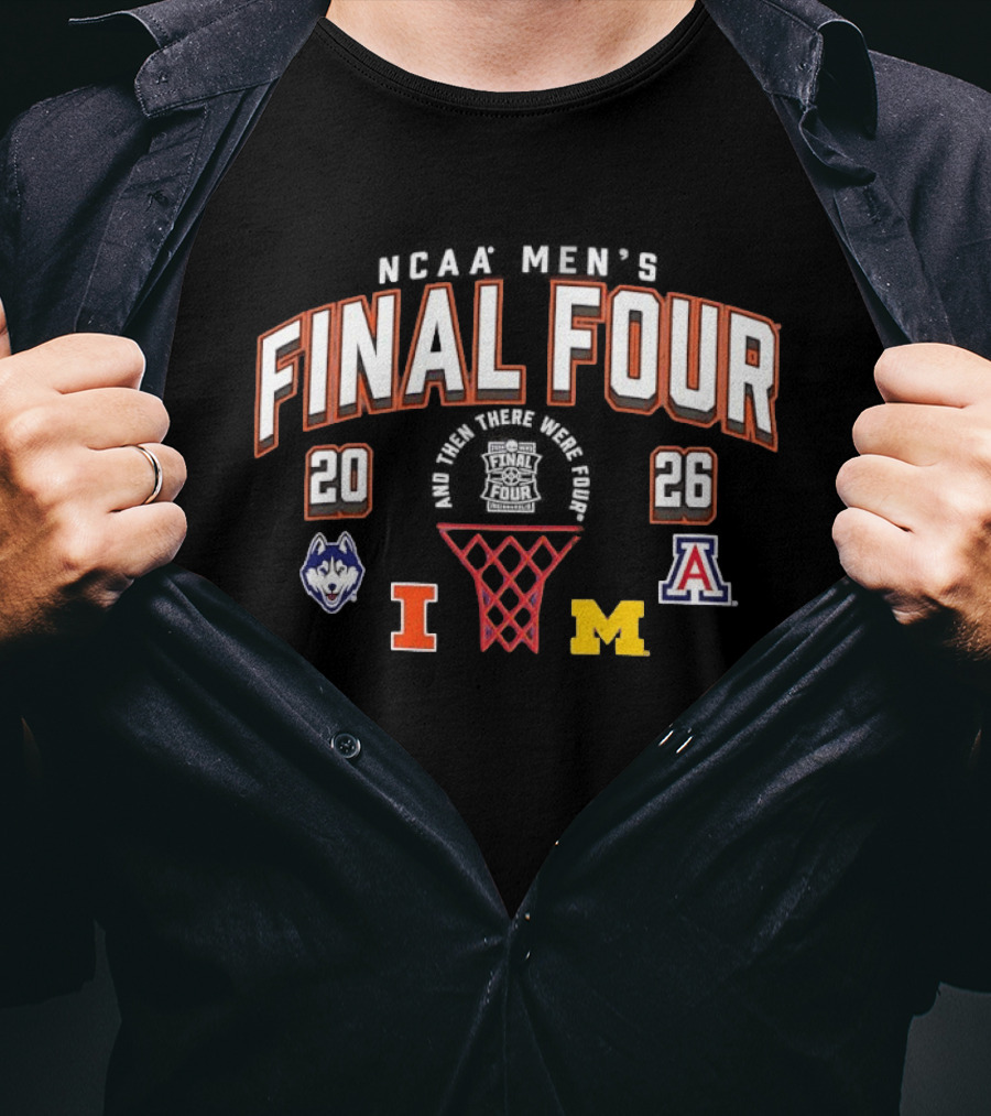 2026 NCAA Final Four UConn Huskies Michigan Wolverines Arizona Wildcats Illinois Fighting Illini T-Shirt
